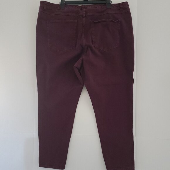 LANE BRYANT - MAROON-DENIM SKINNY JEANS-HIGH RISE- ULTIMATE STRETCH- SIZE 22 - Picture 10 of 14